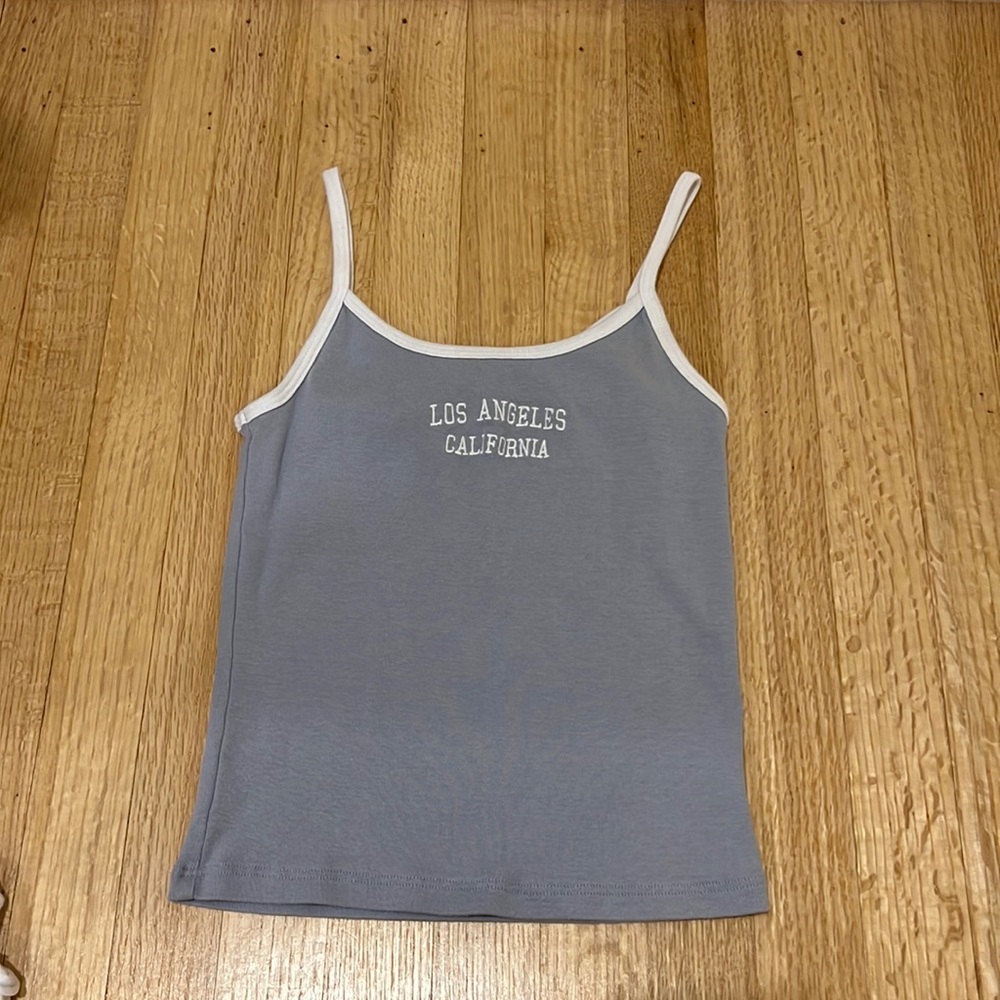 Brandy Melville tank crop top, size extra small, color is a grayish blue.